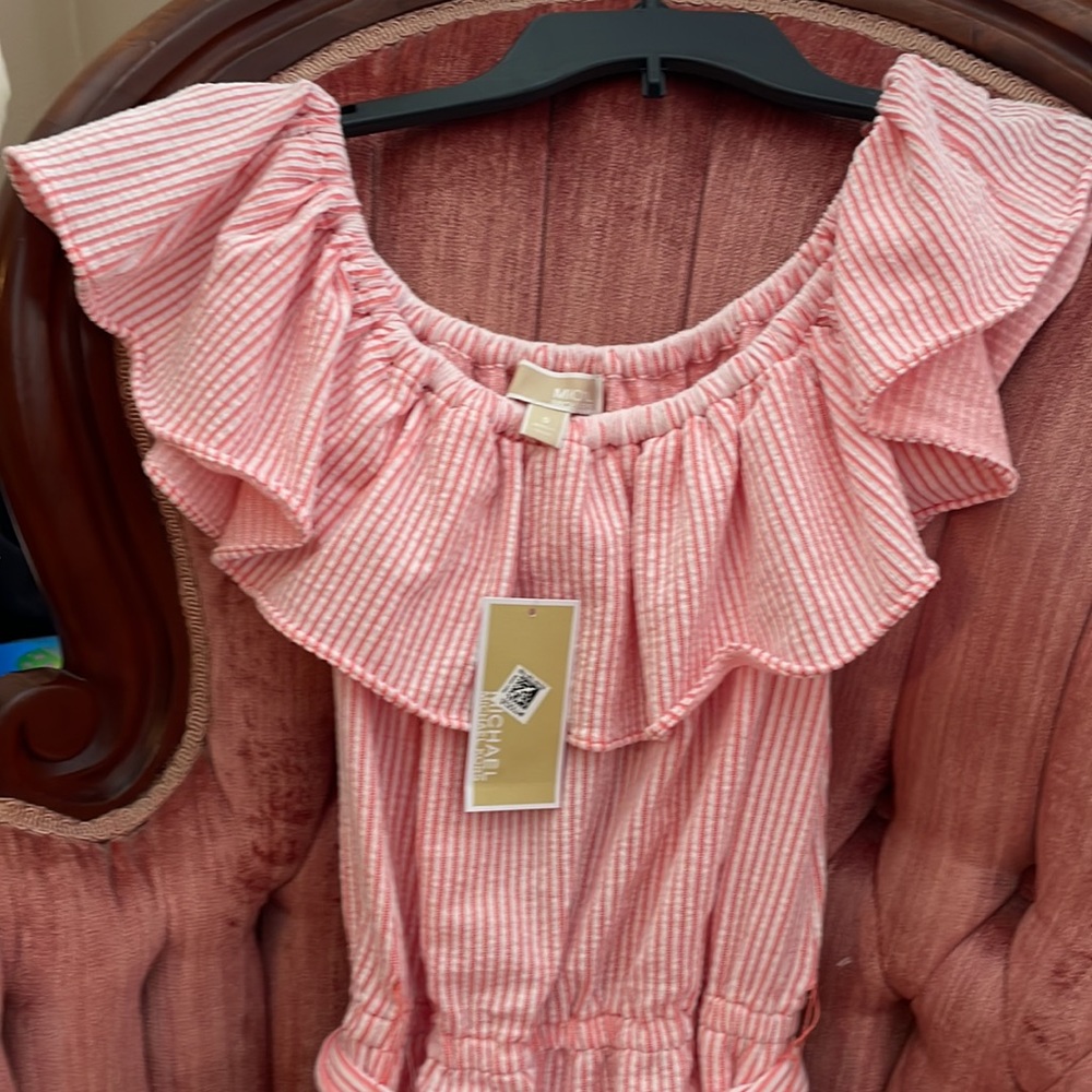 New Michael Kors ruffle barbie pink dress new NWT